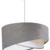 Hängelampen|Moderne Lampen*BPS Koncept Pendelleuchte Großer Schirm Grau Beige Weiß Stoff