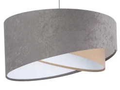 Hängelampen|Moderne Lampen*BPS Koncept Pendelleuchte Großer Schirm Grau Beige Weiß Stoff