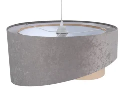 Hängelampen|Moderne Lampen*BPS Koncept Pendelleuchte Großer Schirm Grau Beige Weiß Stoff