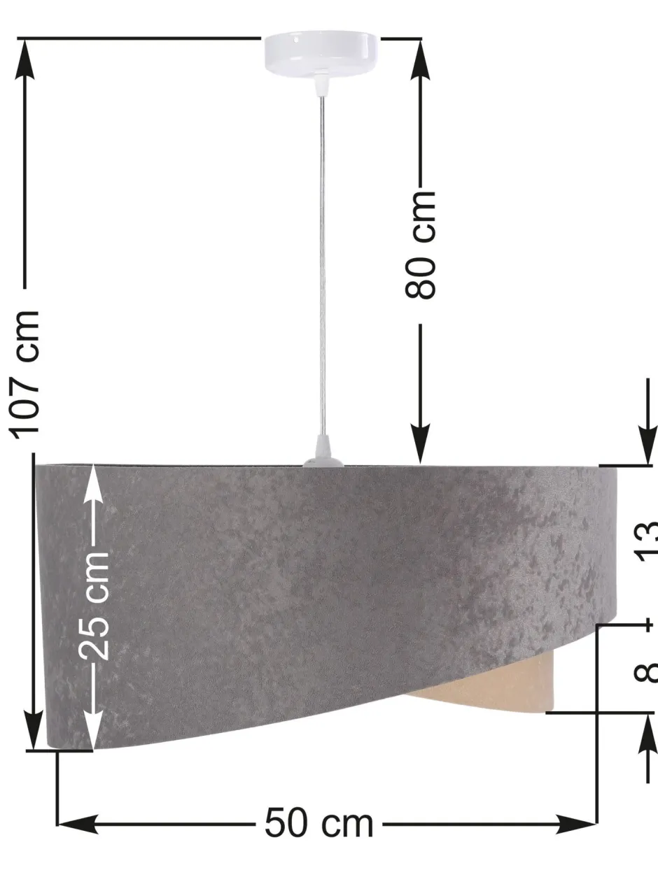 Hängelampen|Moderne Lampen*BPS Koncept Pendelleuchte Großer Schirm Grau Beige Weiß Stoff
