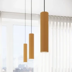 Hängelampen|Wohnzimmerlampen*Sollux Pendelleuchte GU10 B: 8 cm H: max. 118 cm Aluminium in Gold