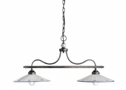 Wohnzimmerlampen|Keramiklampen*Ferroluce Pendelleuchte Handarbeit Keramik E27 2-flammig Landhausstil