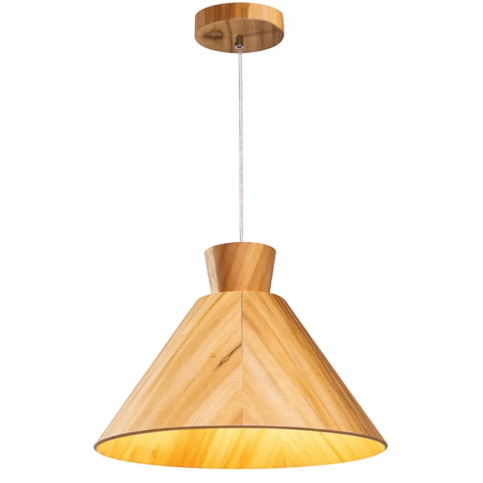 Elstead Pendelleuchte Holz Furnier Teak E27 D: 40 cm Modern< Hängelampen|Bürolampen