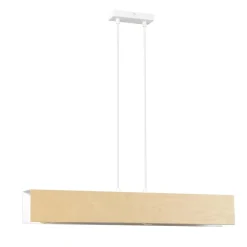 Hängelampen|Esszimmer Lampen*Emibig Pendelleuchte Holz Metall verstellbar 3x E27 Natur Weiß