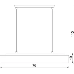 Luminex Pendelleuchte Holz Metall Schwarz L:76 cm GU10 wohnlich< Hängelampen|Bürolampen