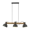 Just Light Pendelleuchte Holz Metall E27 96 cm 3-flammig flexibel< Hängelampen|Bürolampen