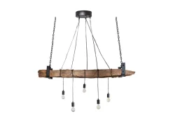 Wohnzimmerlampen|Holzlampen*Invicta Interior Pendelleuchte Holz Natur152 cm lang 5-flammig wohnlich