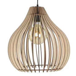 Sollux Pendelleuchte Holz rund Ø43cm Modern wohnlich NIGILIA< Holzlampen|Moderne Lampen