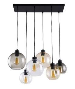 TK Lighting Pendelleuchte in Bernstein Graphit 6xE27 Esstisch< Glaslampen|Moderne Lampen