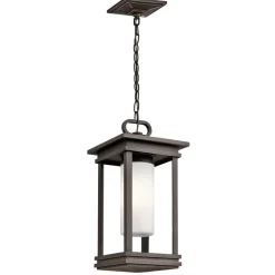 Gartenlaternen|Vintage Lampen*Elstead Pendelleuchte in Bronze Opal Glas Außenbereich