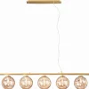Eco-Light Pendelleuchte in Messing Champagner G9 L:100 cm 5-flmg< Hängelampen|Esszimmer Lampen