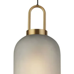 Hängelampen|Wohnzimmerlampen*Searchlight Pendelleuchte in Messing Weiß geätzt E27 Ø 15 cm Glas