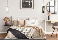 Hängelampen|Wohnzimmerlampen*Searchlight Pendelleuchte in Messing Weiß geätzt E27 Ø 15 cm Glas