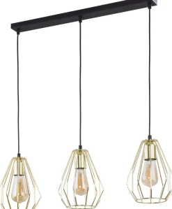 TK Lighting Pendelleuchte in Schwarz Gold 3xE27 Esstisch OHLA< Hängelampen|Esszimmer Lampen