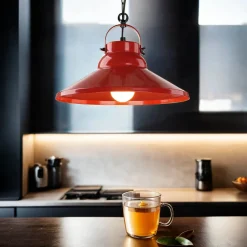 Hängelampen|Esszimmer Lampen*Luminex Pendelleuchte IRON in Rot