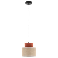 Hängelampen|Bürolampen*TK Lighting Pendelleuchte Jute Stoff Metall Ø 20 cm schmal Bunt E27