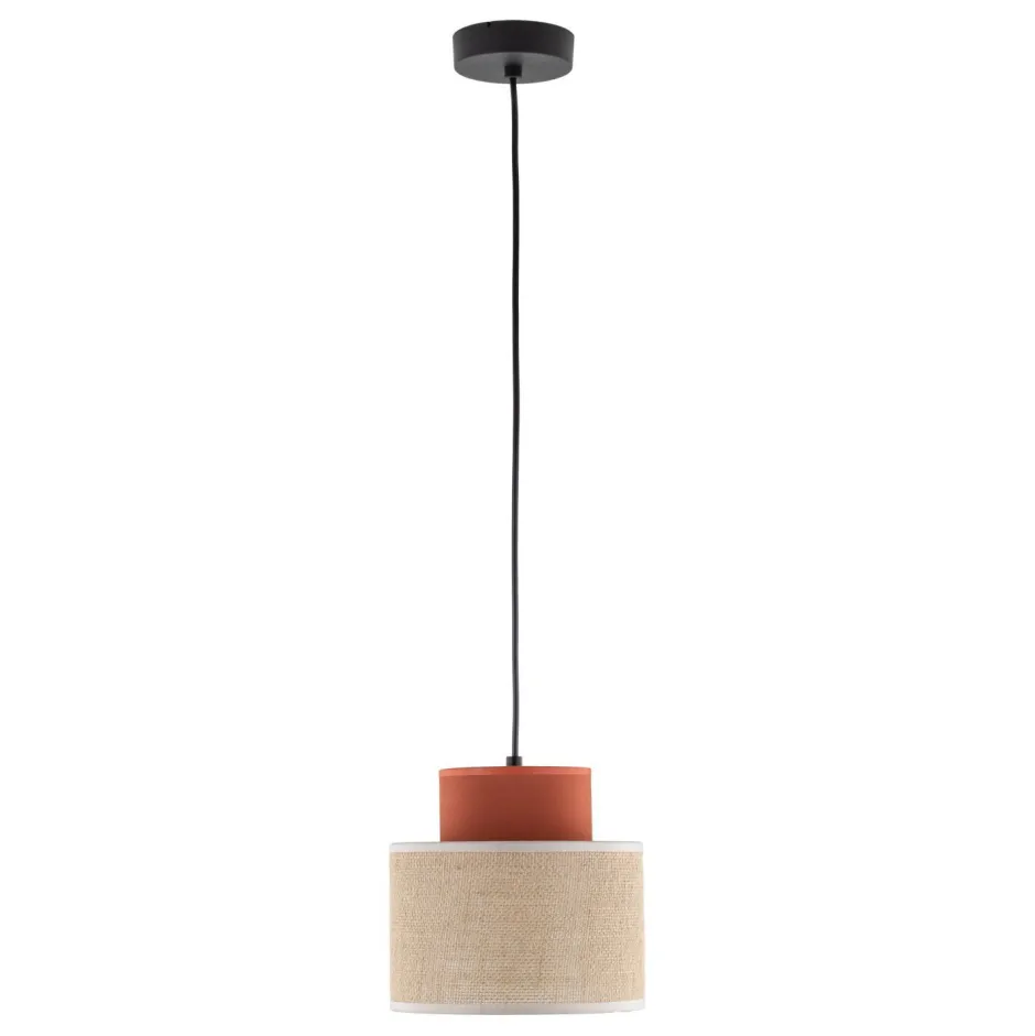 Hängelampen|Bürolampen*TK Lighting Pendelleuchte Jute Stoff Metall Ø 20 cm schmal Bunt E27