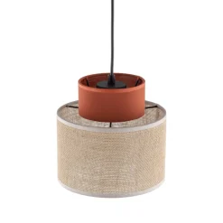 Hängelampen|Bürolampen*TK Lighting Pendelleuchte Jute Stoff Metall Ø 20 cm schmal Bunt E27