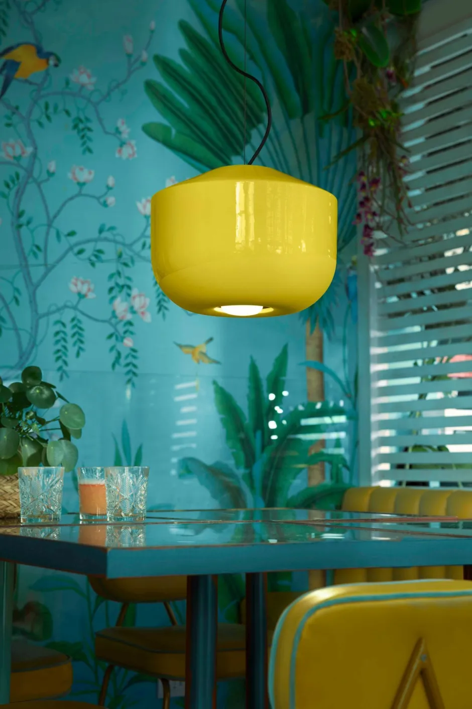 Ferroluce Pendelleuchte Keramik E27 Ø 35 cm rund H: max. 148 cm< Wohnzimmerlampen|Retro Lampen