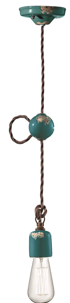 Bürolampen|Wohnzimmerlampen*Ferroluce Pendelleuchte Keramik E27 H: max. 120 cm Vintage ARASI