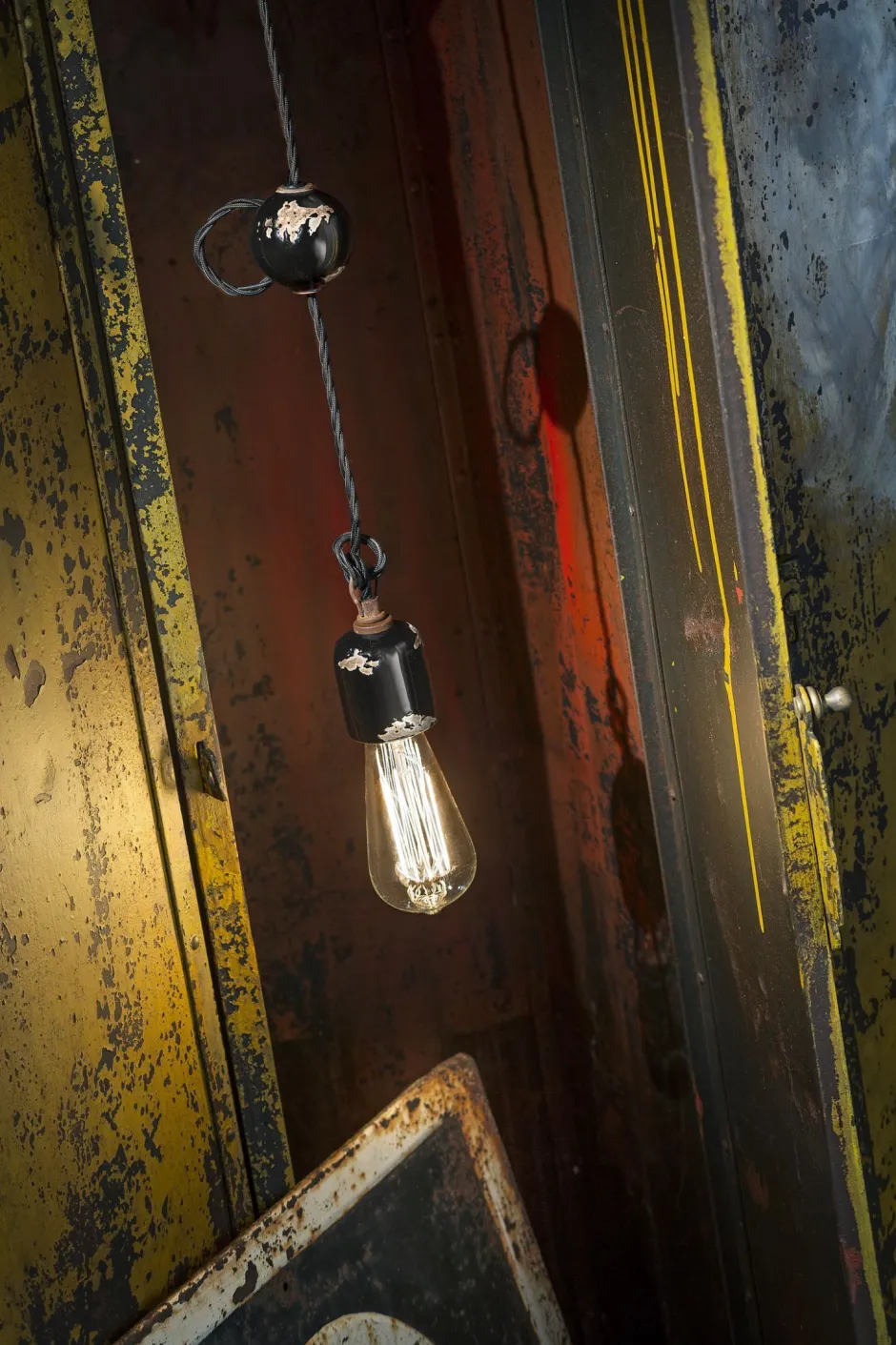 Ferroluce Pendelleuchte Keramik E27 H: max. 120 cm Vintage Design< Bürolampen|Wohnzimmerlampen