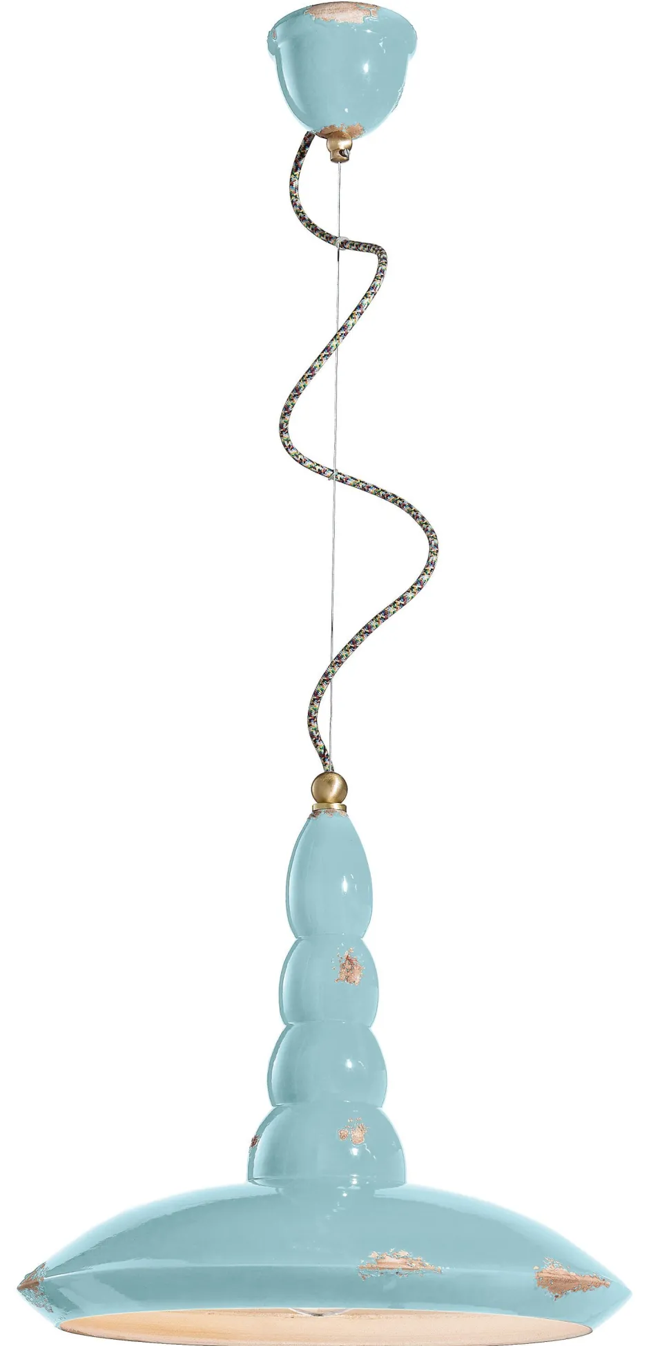 Ferroluce Pendelleuchte Keramik E27 rund D: 40 cm H: max. 137 cm< Wohnzimmerlampen|Esszimmer Lampen