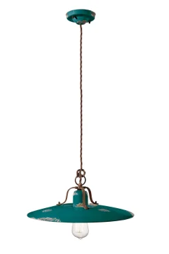 Wohnzimmerlampen|Keramiklampen*Ferroluce Pendelleuchte Keramik Metall E27 rund D: 40 cm Industrial