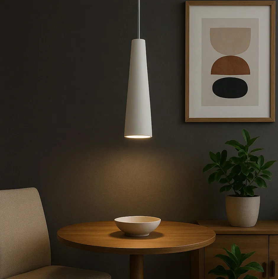 Wohnzimmerlampen|Keramiklampen*Sollux Pendelleuchte Keramik Weiß bemalbar Ø 7,5 cm schmal