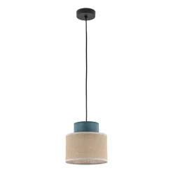 TK Lighting Pendelleuchte klein Ø 20 cm verstellbar Jute Stoff E27< Hängelampen|Bürolampen