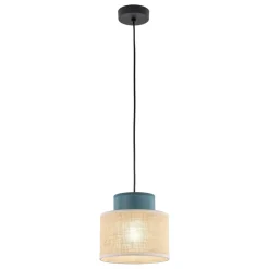 TK Lighting Pendelleuchte klein Ø 20 cm verstellbar Jute Stoff E27< Hängelampen|Bürolampen