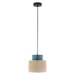 TK Lighting Pendelleuchte klein Ø 20 cm verstellbar Jute Stoff E27< Hängelampen|Bürolampen