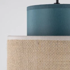 TK Lighting Pendelleuchte klein Ø 20 cm verstellbar Jute Stoff E27< Hängelampen|Bürolampen