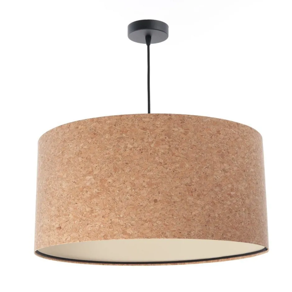 BPS Koncept Pendelleuchte Kork Ø 30 cm E27 Natur Schwarz Modern Esstisch< Moderne Lampen|Wohnzimmerlampen