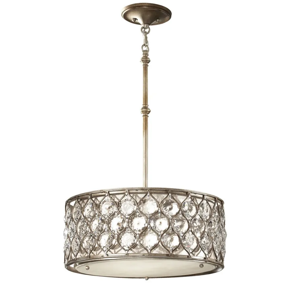 Elstead Pendelleuchte Kristall Rund Ø46cm in Silber< Küchenlampen|Moderne Lampen