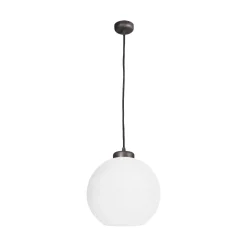 Giovanni Battista Pendelleuchte Kugel Ø 24 cm Messing Glas E27 in Bronze Weiß< Deckenleuchten|Hängelampen