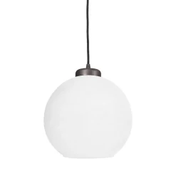 Giovanni Battista Pendelleuchte Kugel Ø 24 cm Messing Glas E27 in Bronze Weiß< Deckenleuchten|Hängelampen