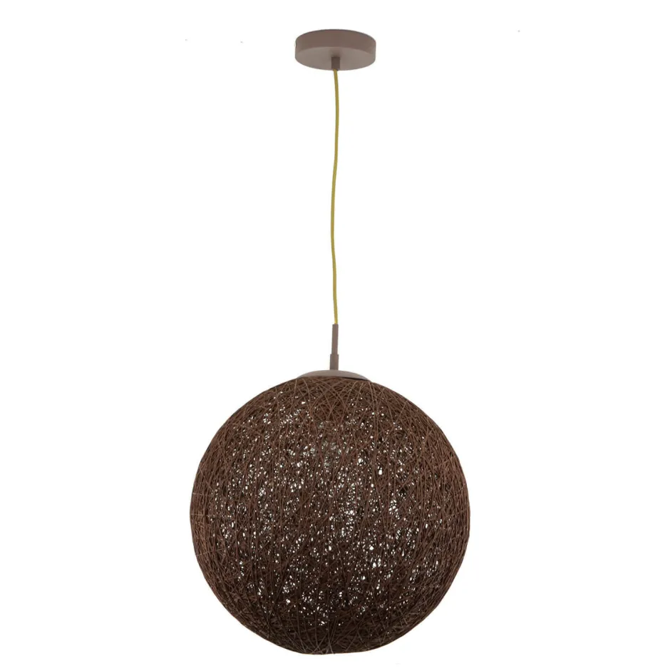 Easylight Pendelleuchte Kugel Geflecht Braun rund Ø 39 cm Metall< Moderne Lampen|Kugellampen