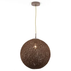 Easylight Pendelleuchte Kugel Geflecht Braun rund Ø 39 cm Metall< Moderne Lampen|Kugellampen
