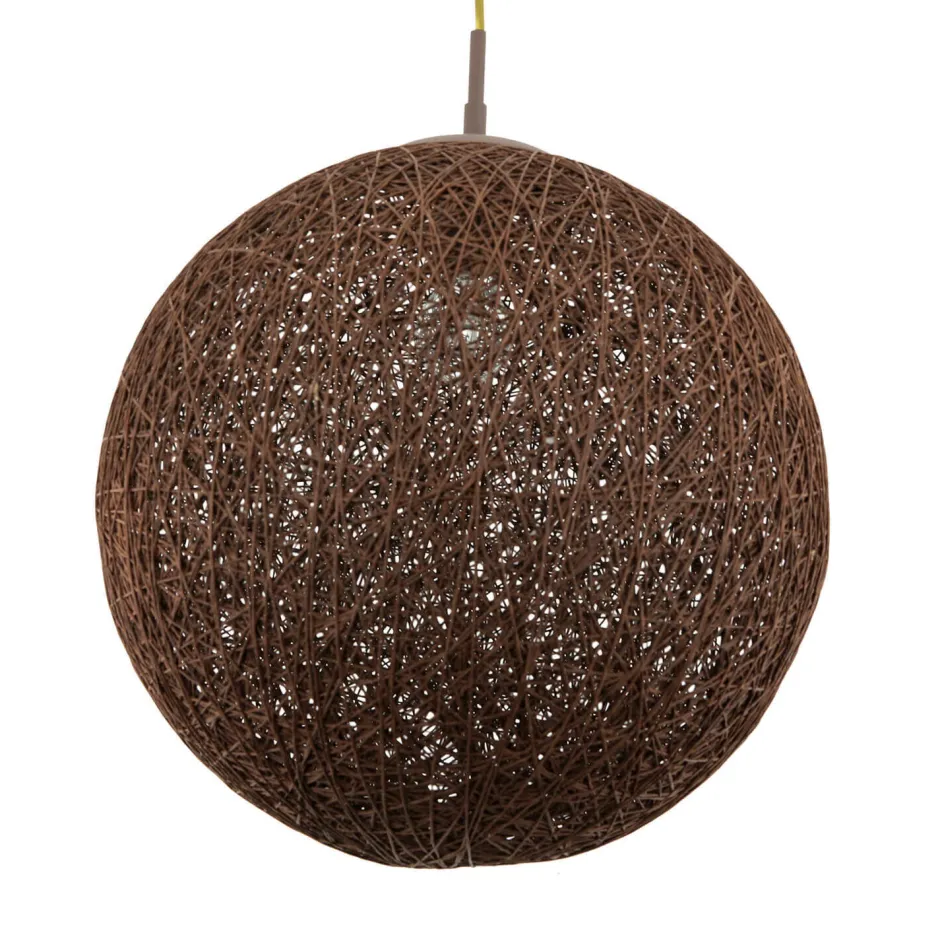 Easylight Pendelleuchte Kugel Geflecht Braun rund Ø 39 cm Metall< Moderne Lampen|Kugellampen