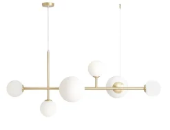 ALDEX Pendelleuchte Kugel Glas in Messing Weiß Metall 6-flmg< Hängelampen|Bürolampen