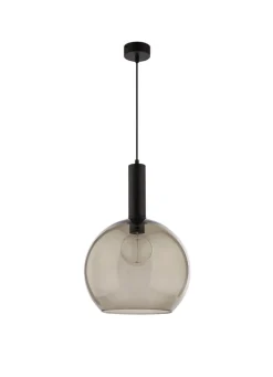 Kugellampen|Retro Lampen*Jupiter Pendelleuchte Kugel Rauch Glas Ø30cm LYSITOS Lampe