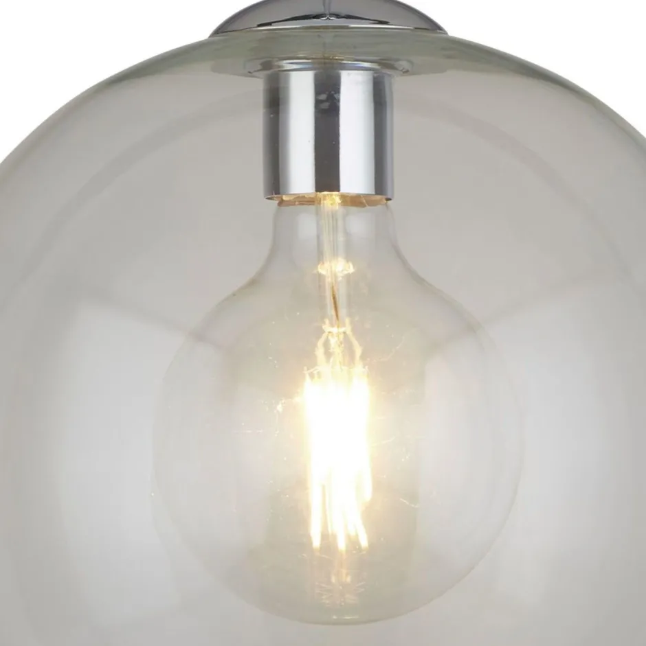 Searchlight Pendelleuchte Kugel Schirm Ø 30 cm Glas E27 H: max. 1,2 m< Hängelampen|Wohnzimmerlampen