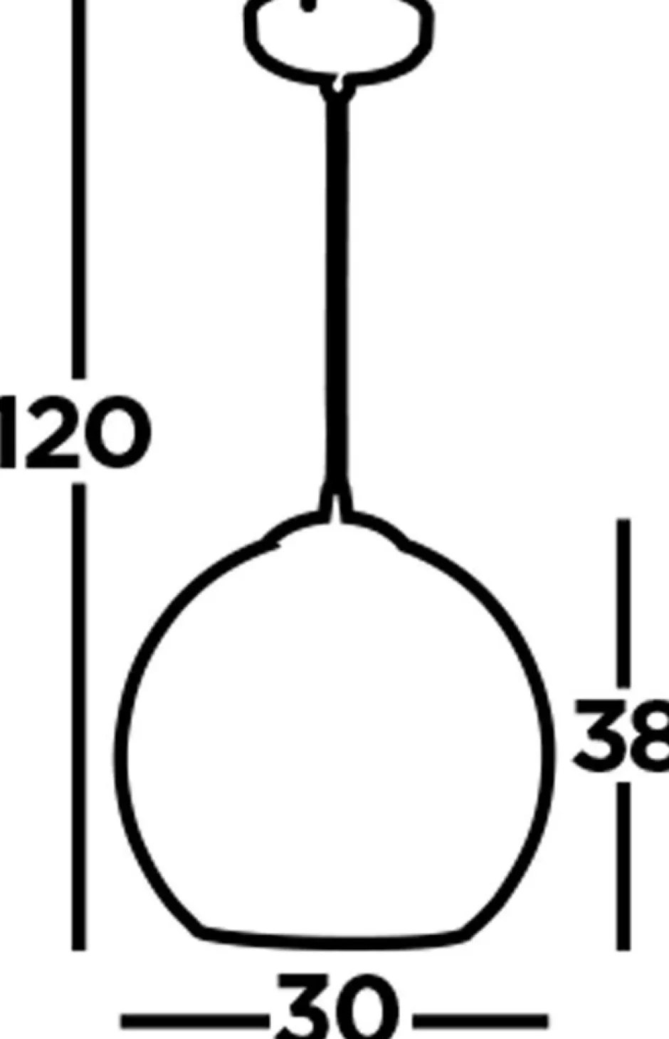 Searchlight Pendelleuchte Kugel Schirm Ø 30 cm Glas E27 H: max. 1,2 m< Hängelampen|Wohnzimmerlampen