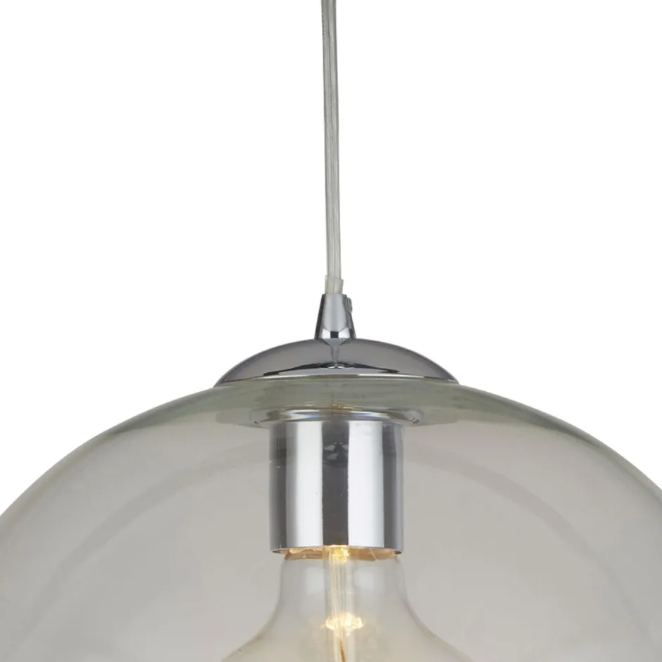 Searchlight Pendelleuchte Kugel Schirm Ø 30 cm Glas E27 H: max. 1,2 m< Hängelampen|Wohnzimmerlampen