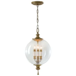 Elstead Pendelleuchte Kugelschirm Ø 30,5 cm in Antik verstellbar PALLO< Hängelampen|Kugellampen