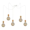 Hängelampen|Esszimmer Lampen*Emibig Pendelleuchte Kupfer Weiß Retro 5-flammig E27