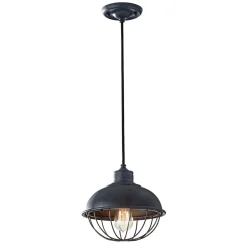 Elstead Pendelleuchte LANA Schwarz Ø25cm verstellbar Lampe< Hängelampen|Industrie Lampen