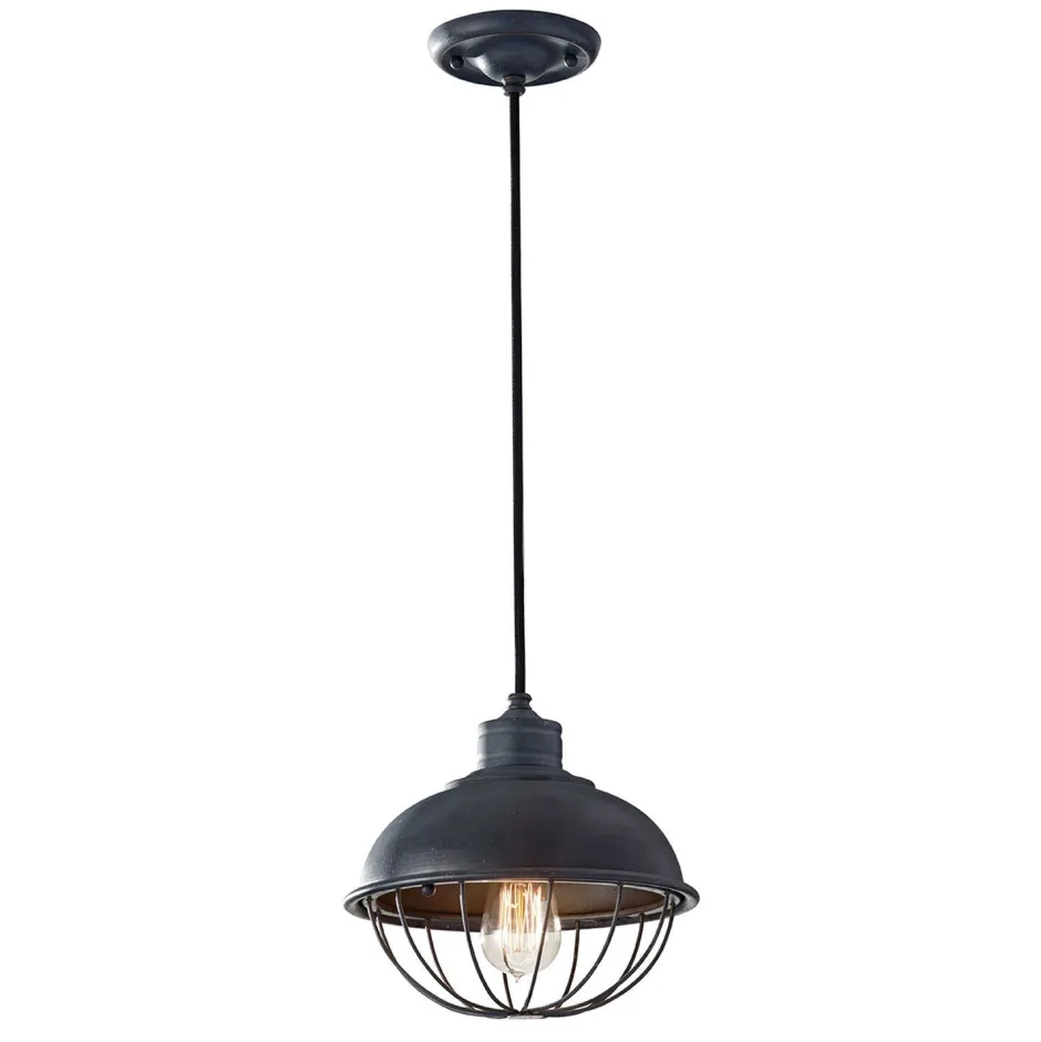 Elstead Pendelleuchte LANA Schwarz Ø25cm verstellbar Lampe< Hängelampen|Industrie Lampen