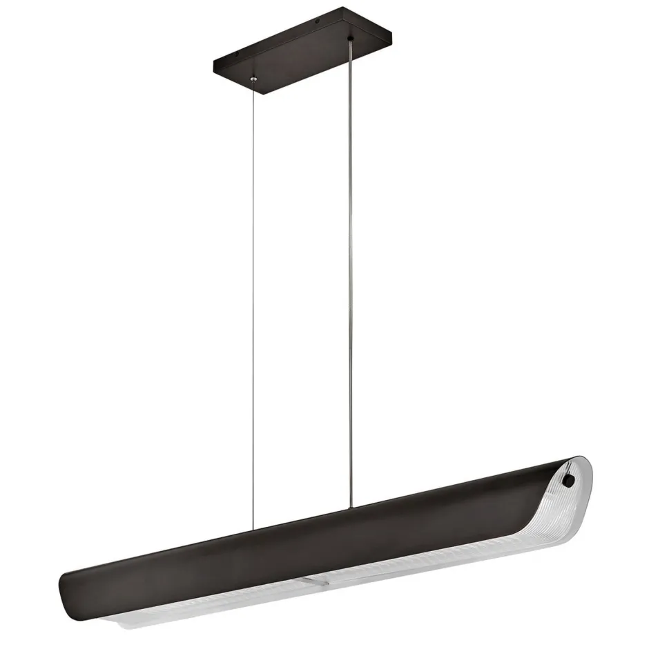 Elstead Pendelleuchte LED 116,8 cm lang Metall Glas Schwarz Modern< Hängelampen|Led Lampen