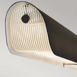 Elstead Pendelleuchte LED 116,8 cm lang Metall Glas Schwarz Modern< Hängelampen|Led Lampen